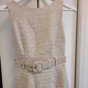 Banana Republic Strapless Tweed Dress in Light Beige